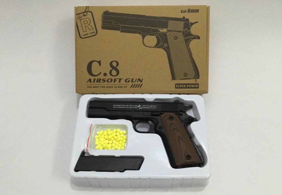 کلت و تفنگ فلزی ساچمه ای مدل C8 ا AIR SOFT GUN C8