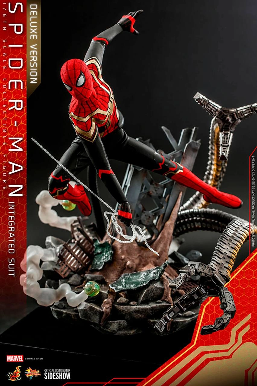 فیگور اسپایدرمن هات تویز 30 سانت مدل The Spider Man Integrated Suit Delux Version Hot Toys