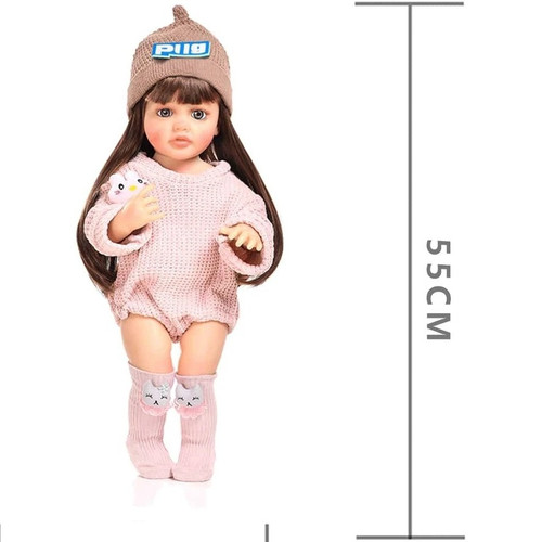 عروسک سیلیکونی نوزاد واقعی سنسوردار 5 کاره (55 سانتی)