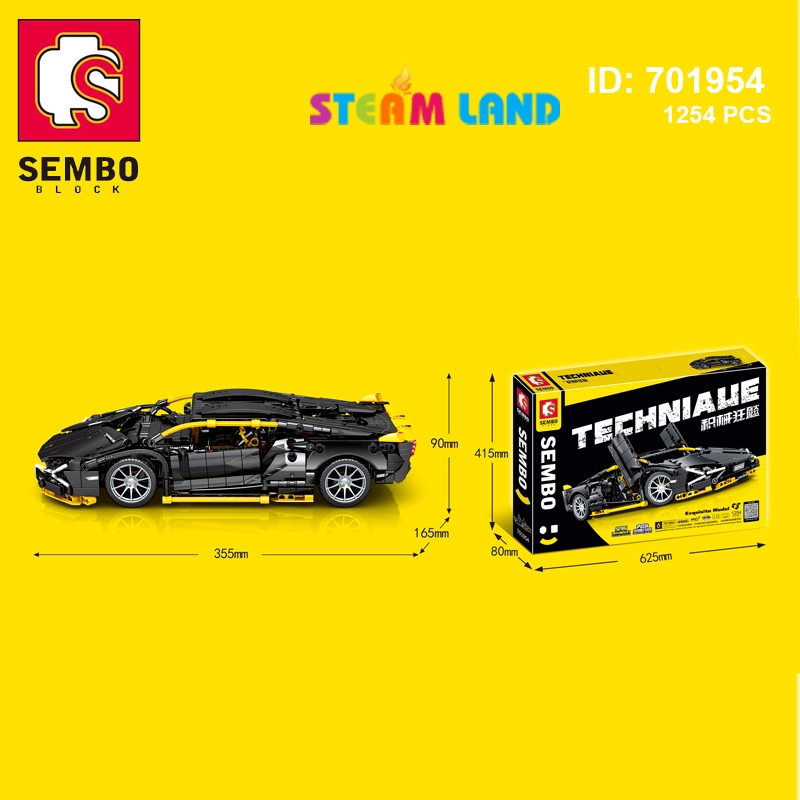 لگو تکنیک ماشین کنترلی لامبورگینی 1254 قطعه مدل Sembo Block 701954