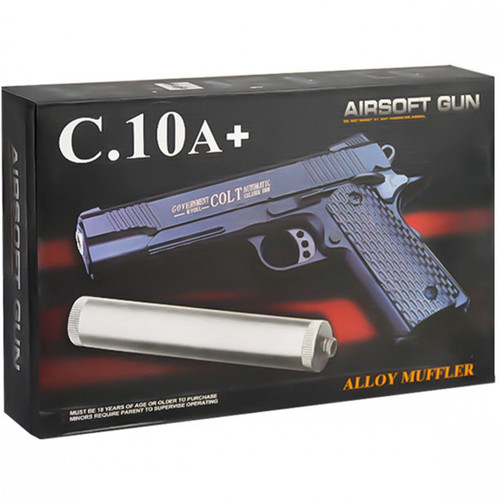 تفنگ و کلت تمام فلزی ساچمه ای مدل +C.10A ا +AIR SOFT GUN C10A