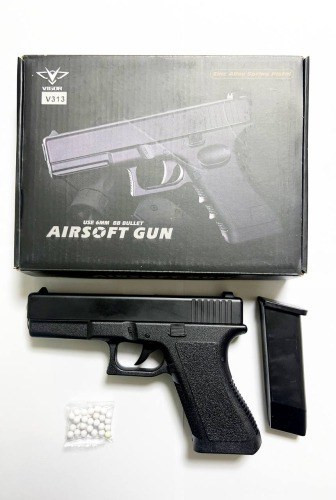 تفنگ کلت فلزی اسباب بازی ساچمه ای V313 طرح گلوک Glock