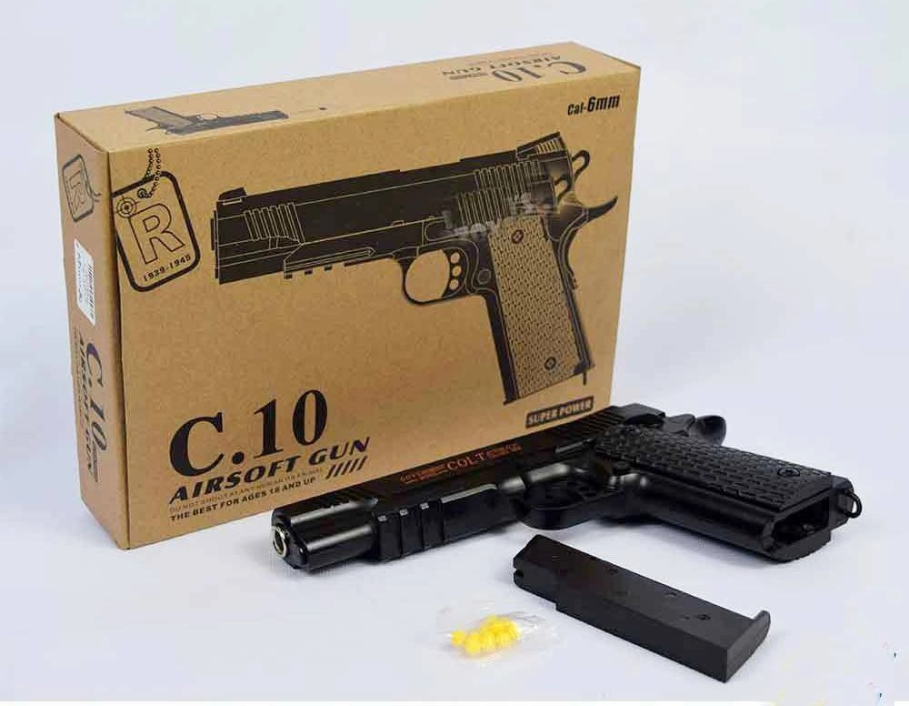 تفنگ کلت فلزی ساچمه‌ای مدل C10 AIR SOFT