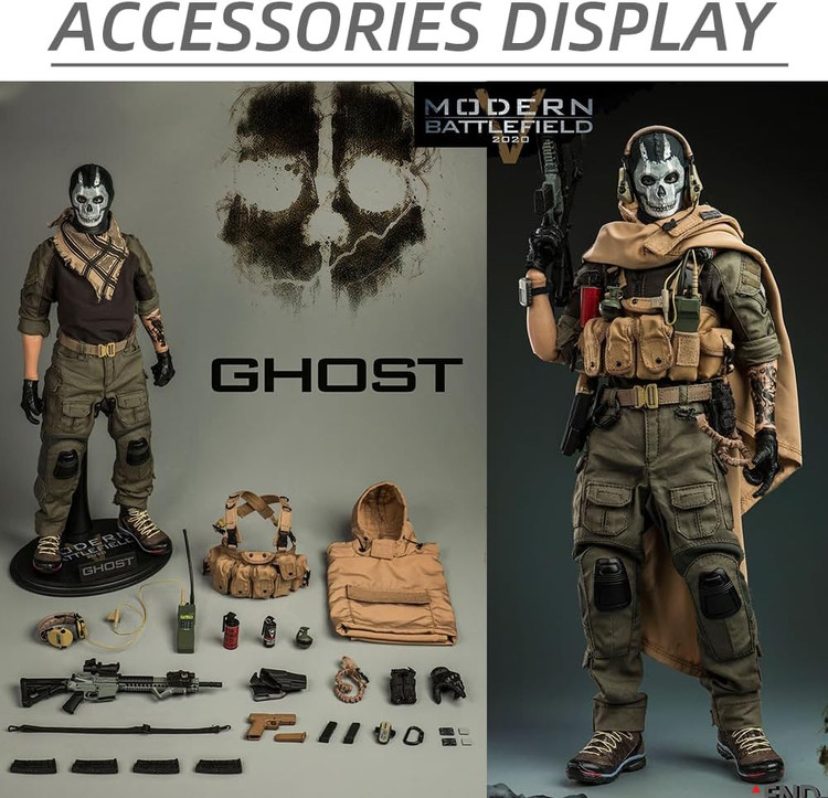 اکشن فیگور کال اف دیوتی سری گوست modern battlefield 2020 Ghost برند Flagset