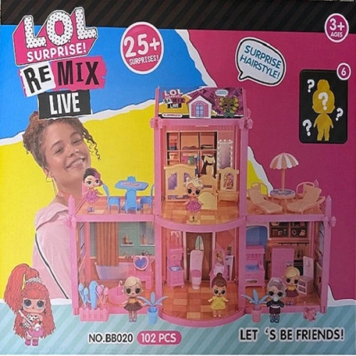 خانه عروسکی ال او ال 25 سورپرایزی 102 قطعه مدل LOL surprise house BB020