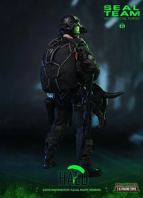 اکشن فیگور بازی Seal Team (Halo) 1/6 ارتفاع 30 سانت پک همراه سگ و اکسسوری برند Mini Times