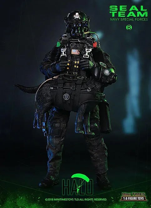 اکشن فیگور بازی Seal Team (Halo) 1/6 ارتفاع 30 سانت پک همراه سگ و اکسسوری برند Mini Times