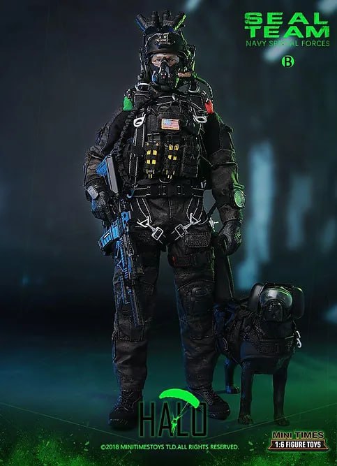 اکشن فیگور بازی Seal Team (Halo) 1/6 ارتفاع 30 سانت پک همراه سگ و اکسسوری برند Mini Times