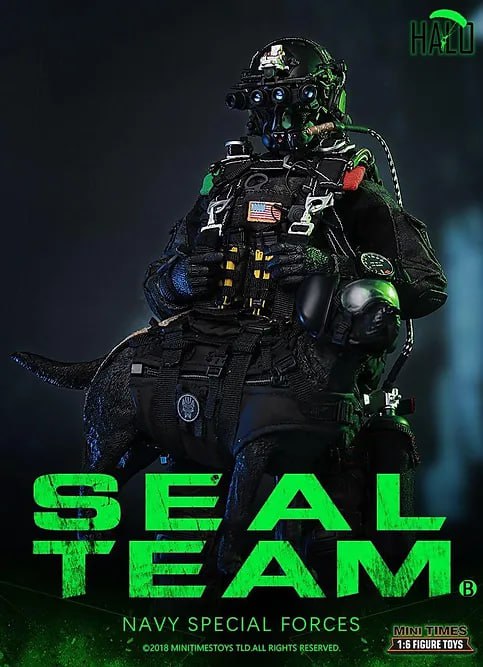 اکشن فیگور بازی Seal Team (Halo) 1/6 ارتفاع 30 سانت پک همراه سگ و اکسسوری برند Mini Times
