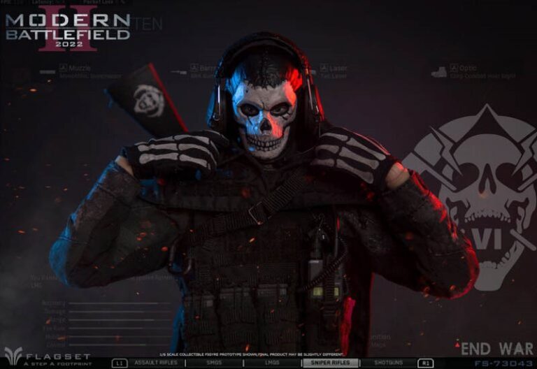 اکشن فیگور کال اف دیوتی گوست سری عزرائیل modern battlefield 2020 Ghost End War برند Flagset