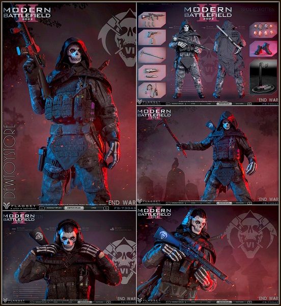 اکشن فیگور کال اف دیوتی گوست سری عزرائیل modern battlefield 2020 Ghost End War برند Flagset