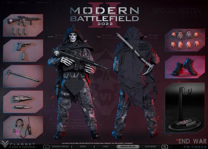 اکشن فیگور کال اف دیوتی گوست سری عزرائیل modern battlefield 2020 Ghost End War برند Flagset