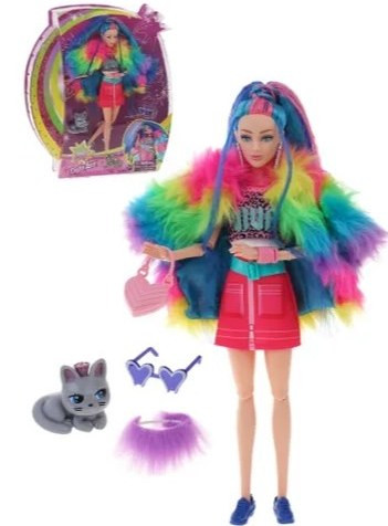 عروسک باربی دفا لوسی مو رنگی مدل 8495