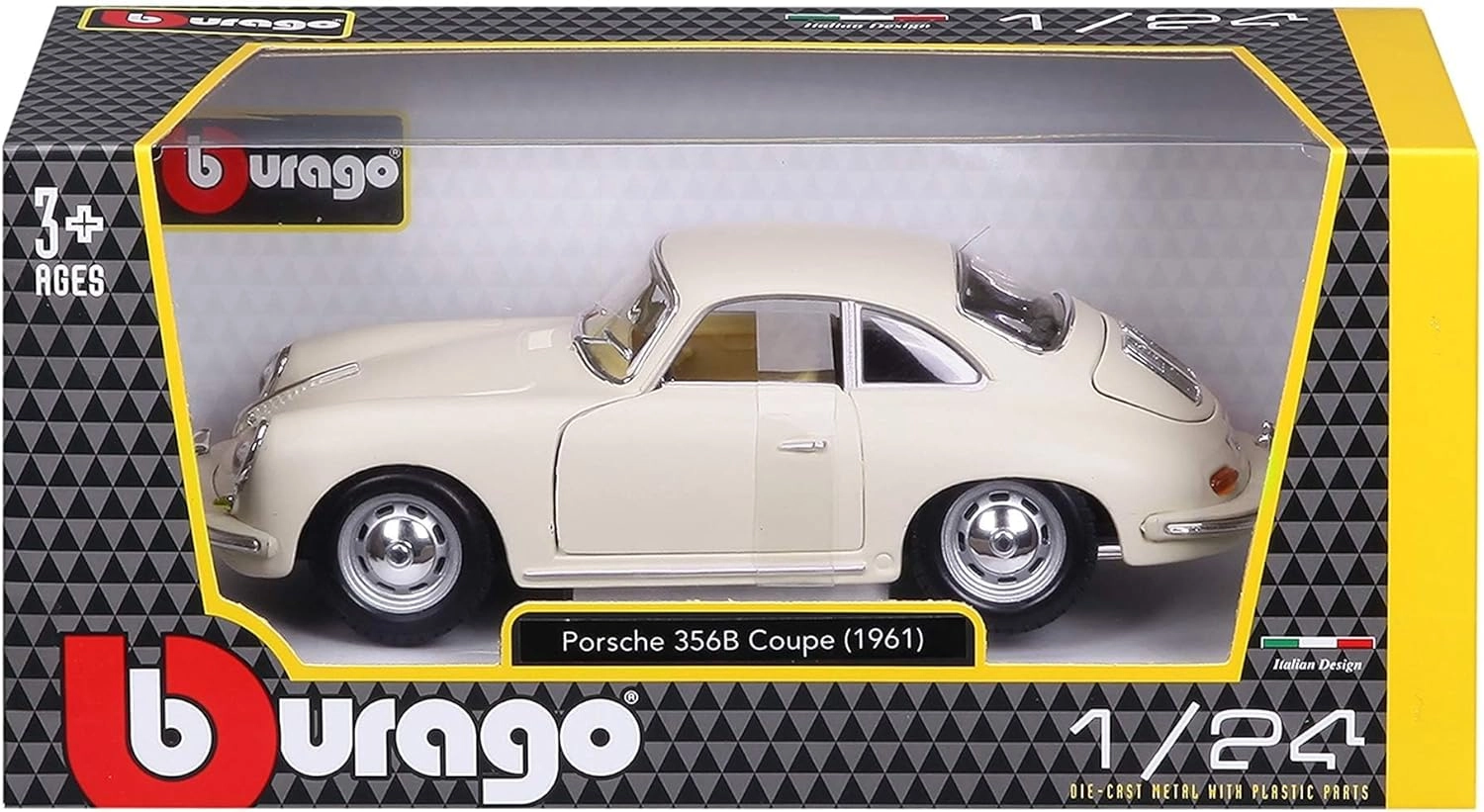 ماکت ماشین فلزی پورشه 356 کوپه 1961 برند بوراگو Porsche 356b COUPE Burago 1/24