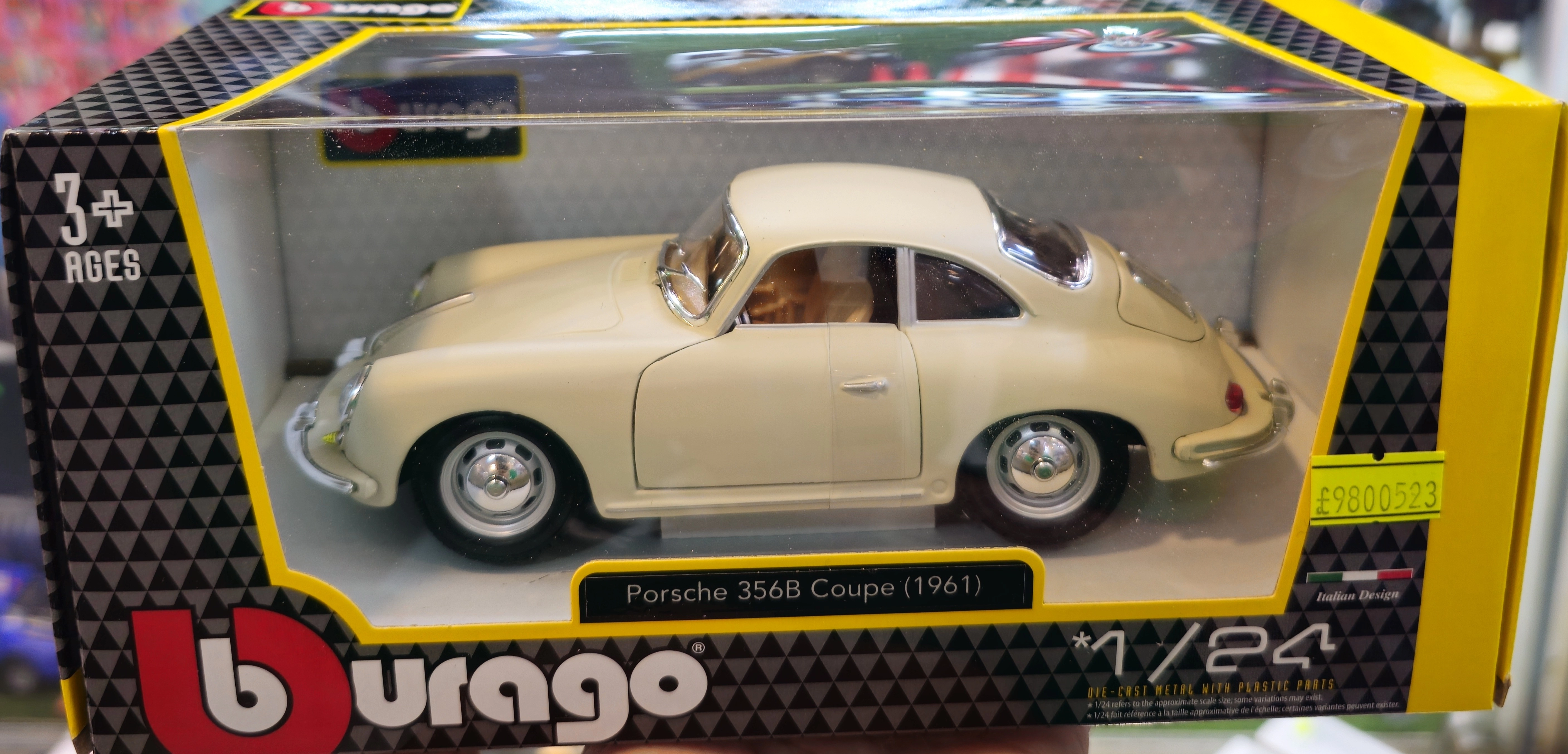 ماکت ماشین فلزی پورشه 356 کوپه 1961 برند بوراگو Porsche 356b COUPE Burago 1/24