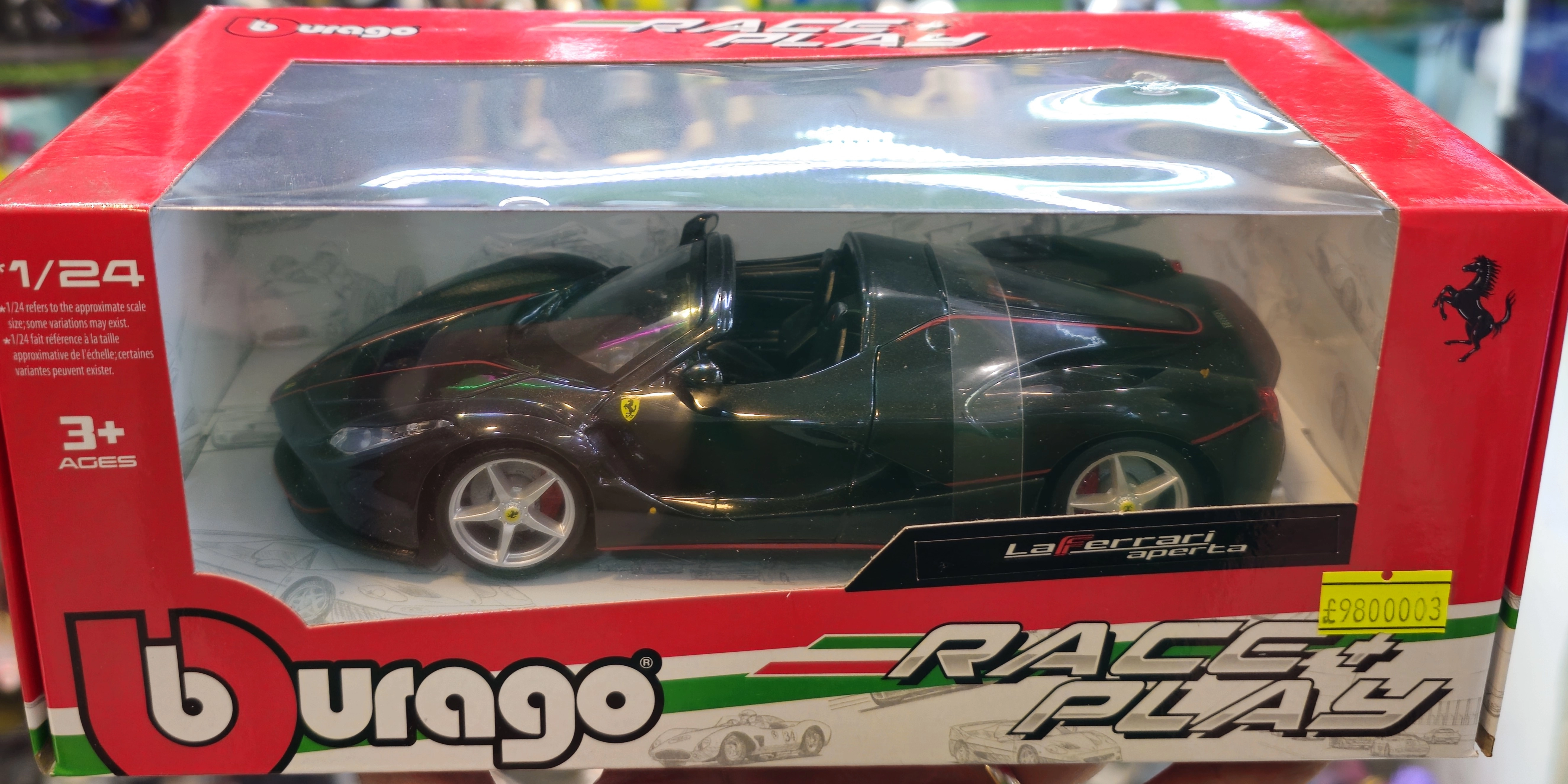 ماکت ماشین فلزی فراری مدل لافراری آپرتا برند بوراگو Ferrari LaFerrari F70 Aperta Black Burago 1/24