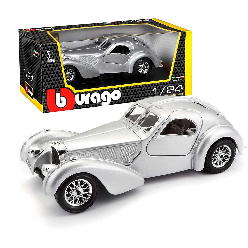 ماکت ماشین فلزی بوگاتی آتلانتیک 1936 برند بوراگو Bugatti Atlantic 1936 Burago 1/24