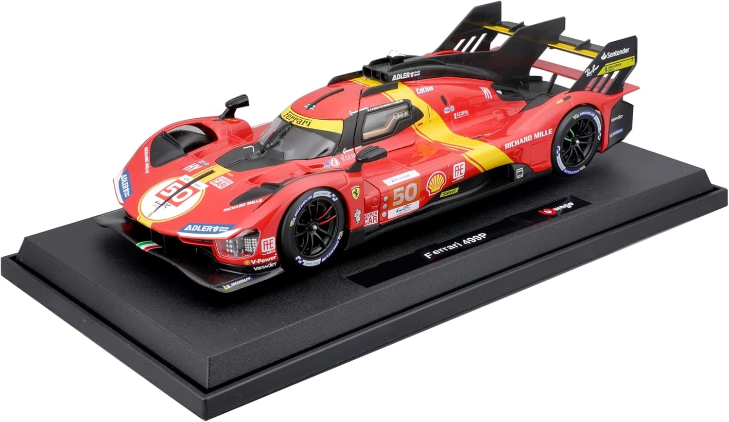 ماکت ماشین فلزی فراری 499 پی 2023 برند بوراگو Ferrari 499P 2023 with Antonio Fuoco Burago 1/24