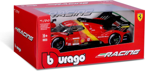 ماکت ماشین فلزی فراری 499 پی 2023 برند بوراگو Ferrari 499P 2023 with Antonio Fuoco Burago 1/24