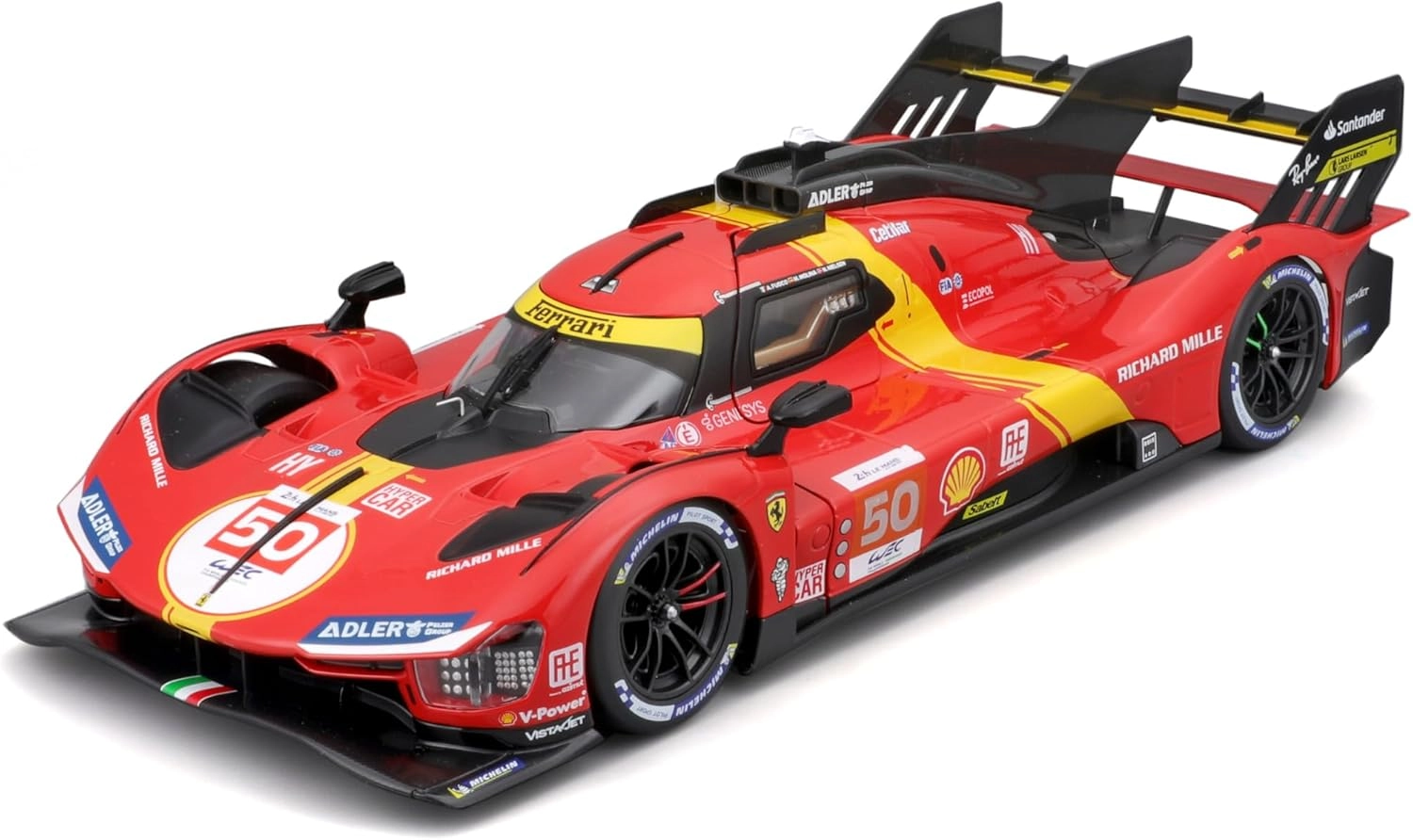 ماکت ماشین فلزی فراری 499 پی 2023 برند بوراگو Ferrari 499P 2023 with Antonio Fuoco Burago 1/24