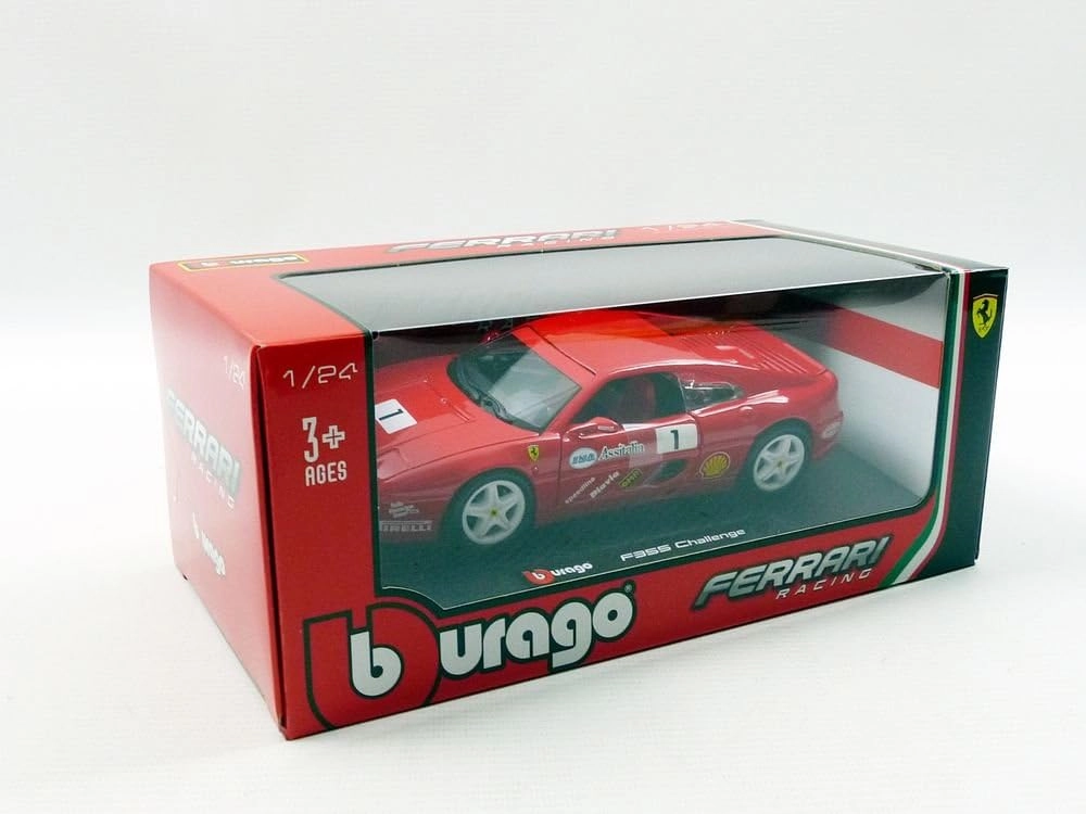 ماکت ماشین فلزی فراری اف 355 چلنج برند بوراگو Ferrari F355 Challenge Red Burago 1/24