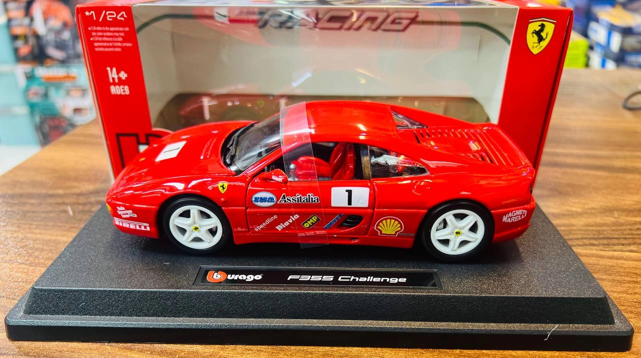 ماکت ماشین فلزی فراری اف 355 چلنج برند بوراگو Ferrari F355 Challenge Red Burago 1/24