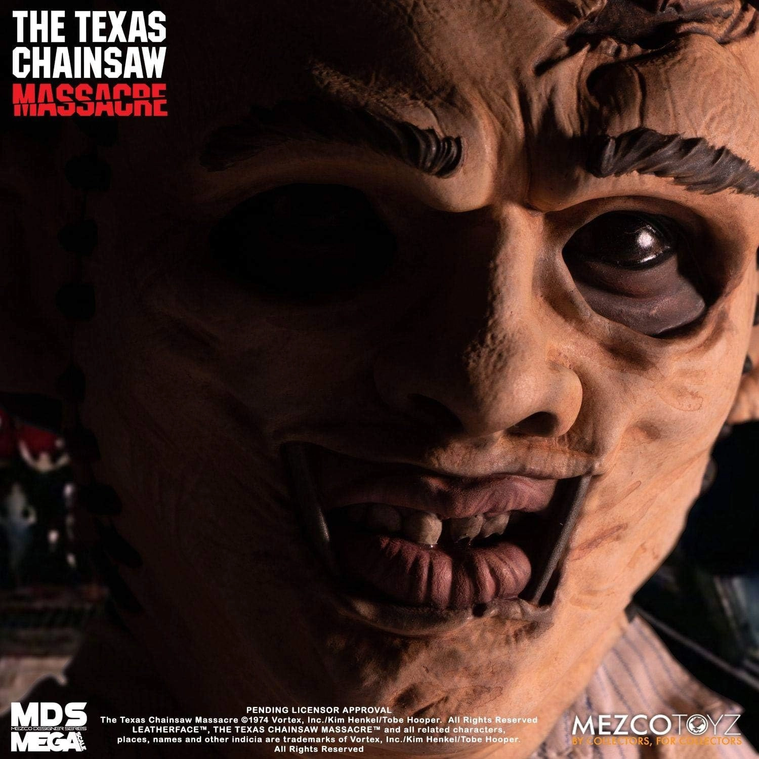 اکشن فیگور صورت چرمی برند مزکو 20 سانت Texas Chainsaw Massacre Leatherface Mezco Toys
