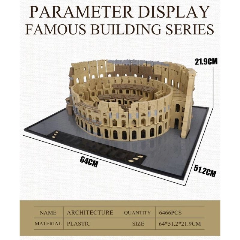 لگو آرشیتکت کولوسئوم رم باستان 6466 قطعه مدل 22002 Mould King Colosseum
