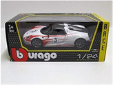 ماکت ماشین فلزی پورشه مدل 911 اسپایدر برند بوراگو Porsche 918 Spyder Weiss Martini 1/24