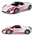 ماکت ماشین فلزی پورشه مدل 911 اسپایدر برند بوراگو Porsche 918 Spyder Weiss Martini 1/24
