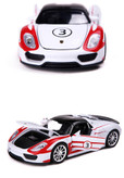ماکت ماشین فلزی پورشه مدل 911 اسپایدر برند بوراگو Porsche 918 Spyder Weiss Martini 1/24