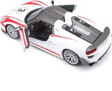 ماکت ماشین فلزی پورشه مدل 911 اسپایدر برند بوراگو Porsche 918 Spyder Weiss Martini 1/24