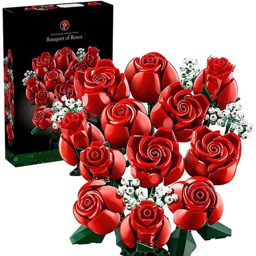 لگو دسته گل رز 968 قطعه مدل Bouquet of Roses Artificial Flowers 81007