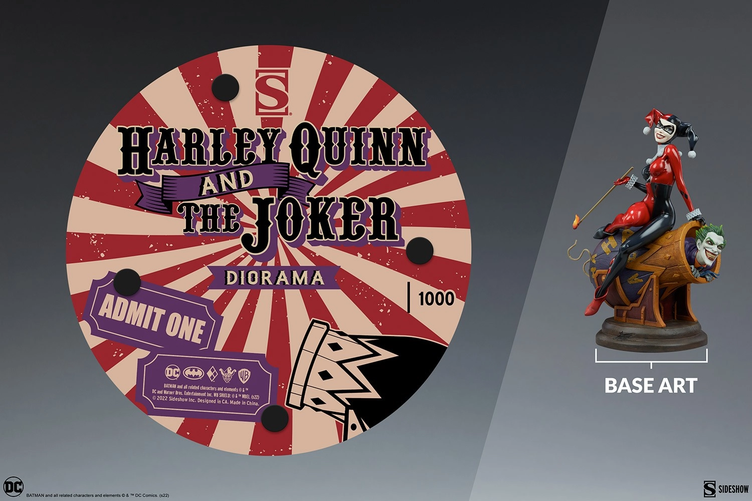 فیگور جوکر و هارلی کویین توپخانه برند سایدشو نسخه 205 از 1000 مدل Joker & Harley Quinn SIDESHOW