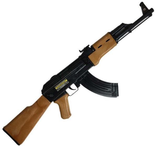 تفنگ تیر ژله ای کلاش گلنگدن متحرک چوبی فلزی مدل ak47 Hard Box