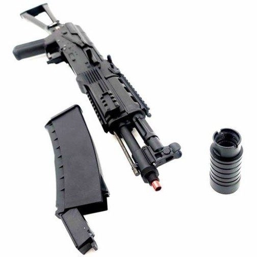 تفنگ تیر ژله ای کلاش گلنگدن متحرک قنداق تاشو فلزی مدل AK102 Hard Box