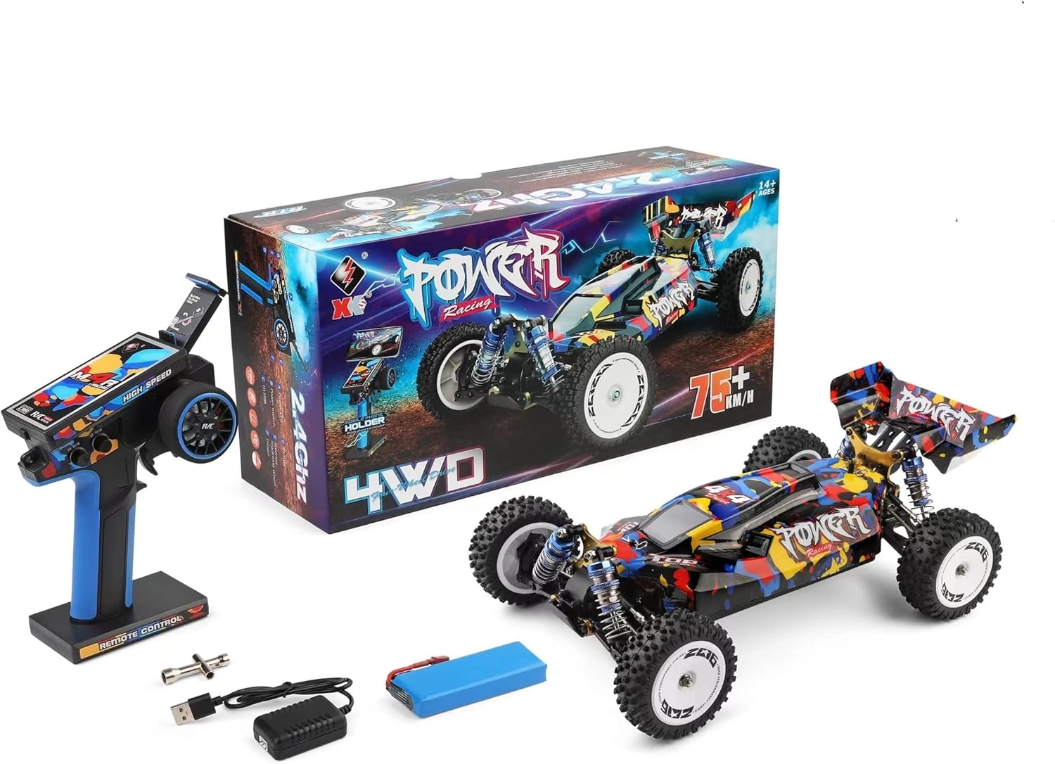 ماشین کنترلی آفرود براشلس 75 کیلومتر Wltoys 124007