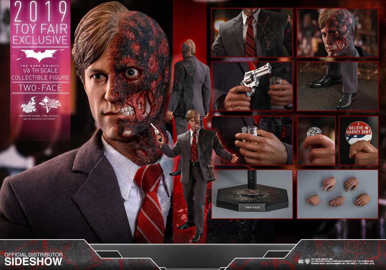 اکشن فیگور هاروی دنت سری بتمن دارک نایت برند هات تویز مدل Batman The Dark Night Two Face Hottoys