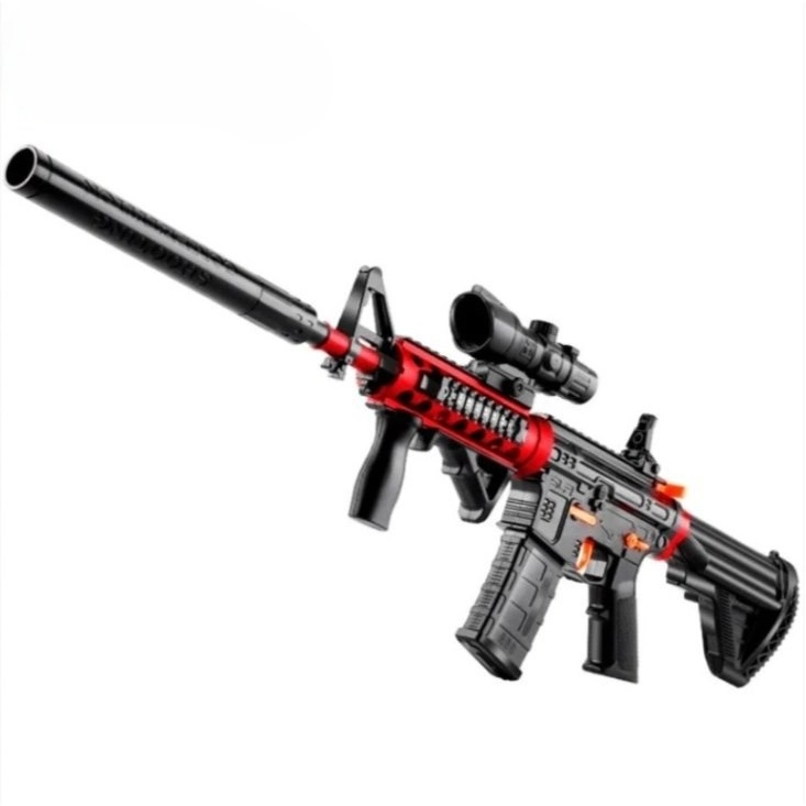 تفنگ تیر ژله ای رگباری 2 حالت تیراندازی شارژی مدل GUN M4 1801
