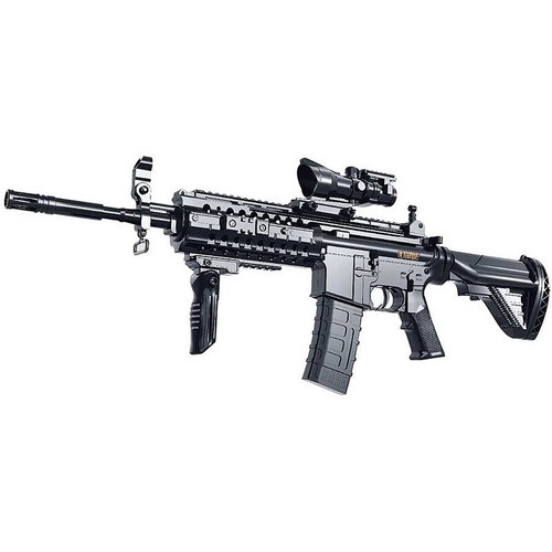 تفنگ تیر ژله ای رگباری 2 حالت تیراندازی شارژی مدل GUN M4 1801