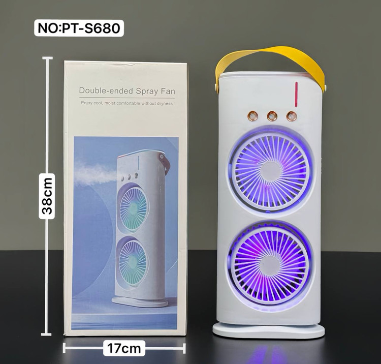 پنکه شارژی دو موتور رومیزی مه پاش بزرگ مخزن دار ریموتدار گردون 01