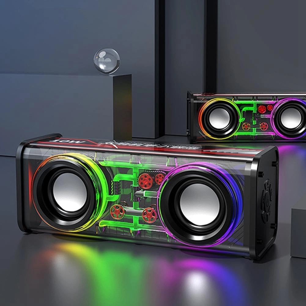 اسپیکر شارژی جیبی قابل حمل RGB دار 3 بلندگو مدل V8
