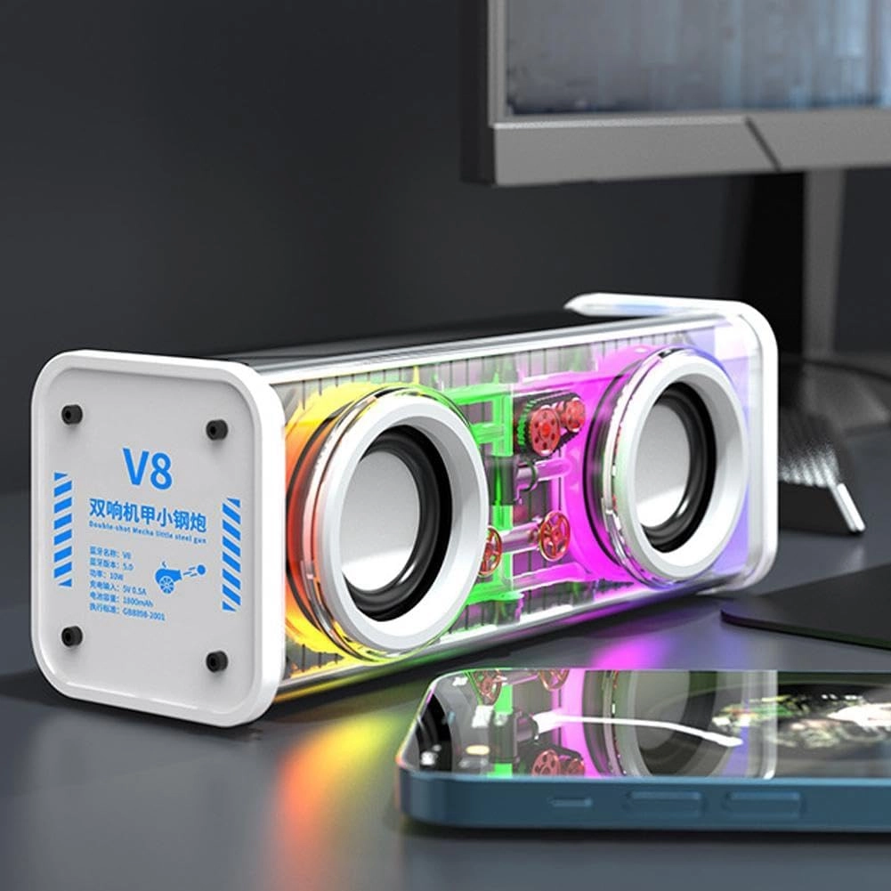 اسپیکر شارژی جیبی قابل حمل RGB دار 3 بلندگو مدل V8