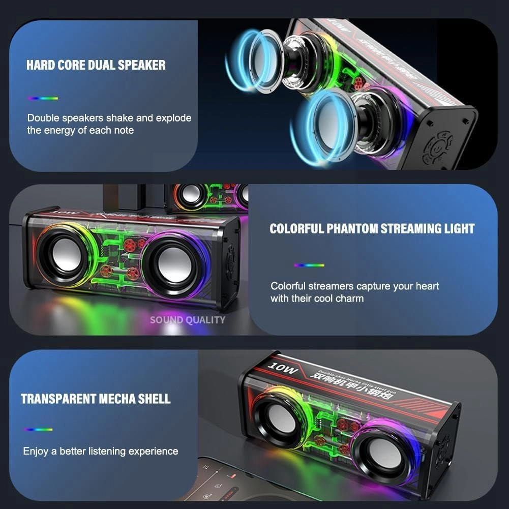 اسپیکر شارژی جیبی قابل حمل RGB دار 3 بلندگو مدل V8