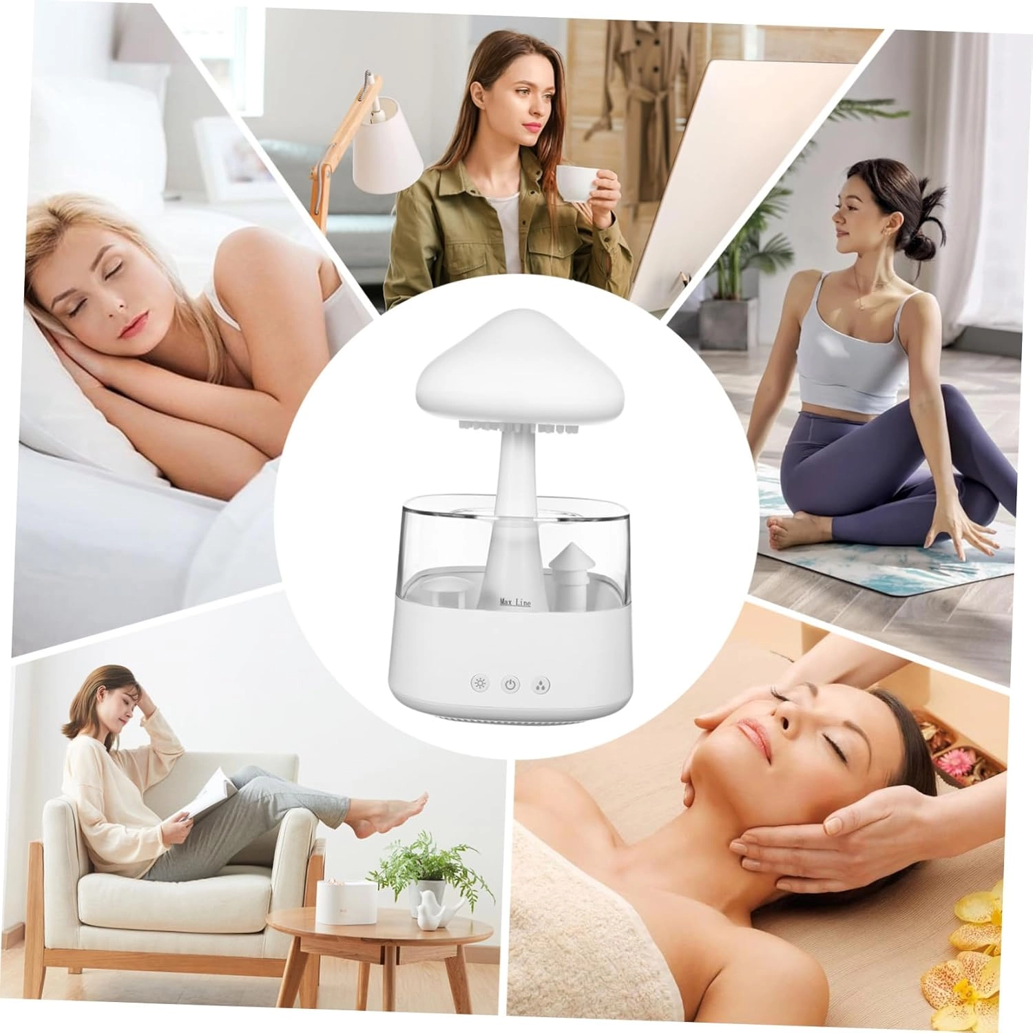 دستگاه بخور و شبیه ساز باران ریموت دار چراغ خواب مدل 08