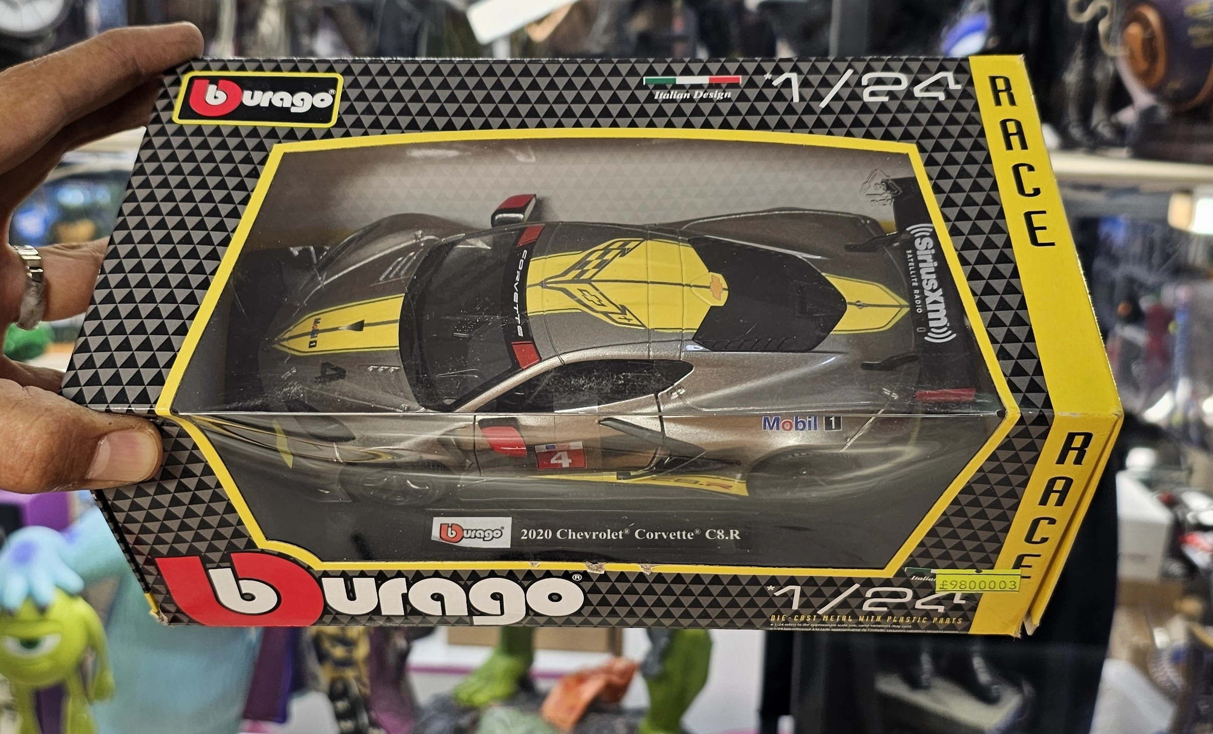 ماکت ماشین فلزی شورولت مدل کورت برند بوراگو Chevrolet corvette c8.r  Burago 1/24