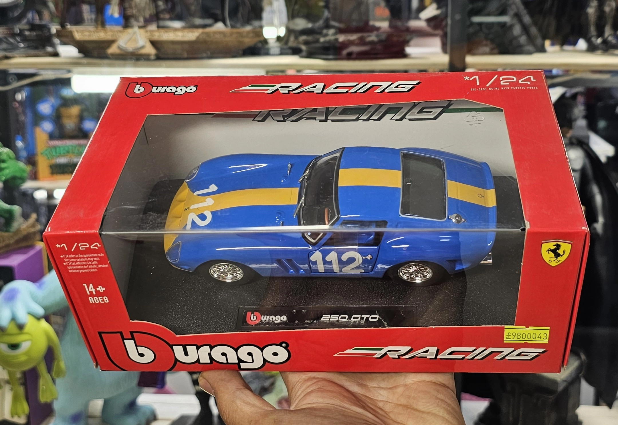 ماکت ماشین فلزی فراری 250 جی تی او برند بوراگو Ferrari 250 GTO Burago 1/24