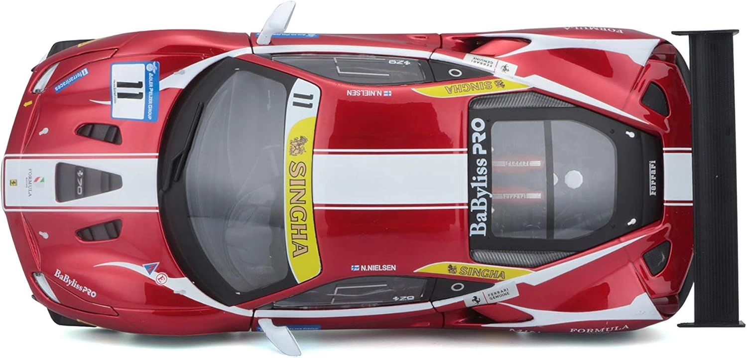 ماکت ماشین فلزی فراری 488 چلنج برند بوراگو Ferrari 488 Challenge Formula Racing Burago 1/24