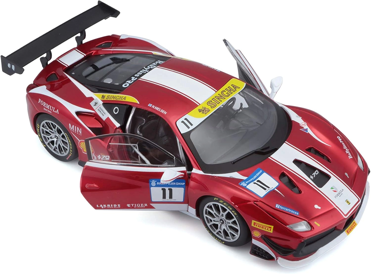 ماکت ماشین فلزی فراری 488 چلنج برند بوراگو Ferrari 488 Challenge Formula Racing Burago 1/24