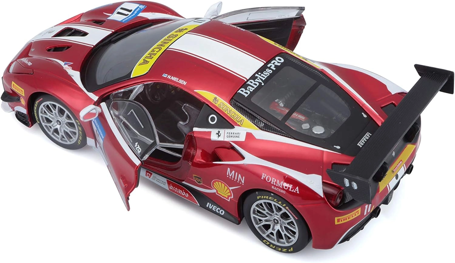 ماکت ماشین فلزی فراری 488 چلنج برند بوراگو Ferrari 488 Challenge Formula Racing Burago 1/24